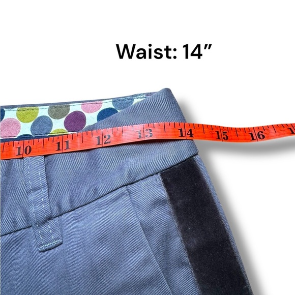 Boden Women's Slim Ankle Pants Size 4L Gray Brown Velvet Stripe - Picture 5 of 7